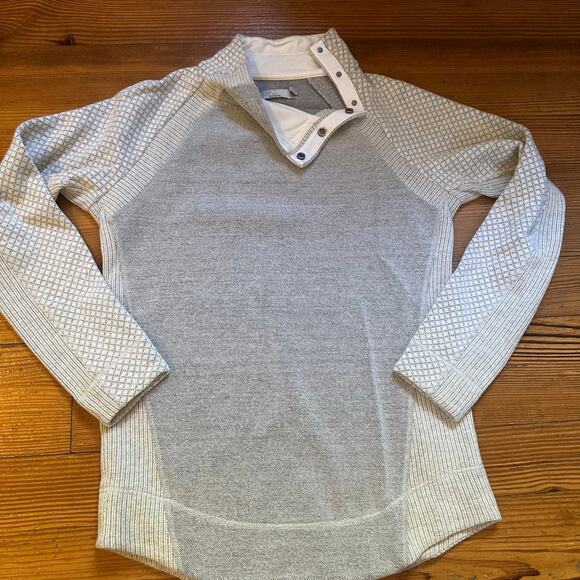 prAna gray two toned mock neck pullover sweater SIZE S - Picture 1 of 5